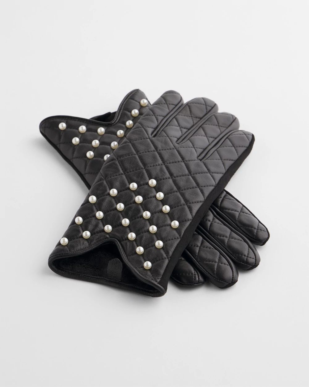 Leather Pearl Quilted Gloves | Chico's